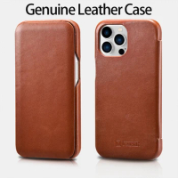 Genuine Leather Flip Case for iPhone 13 Pro Max Luxury Business Real Cowhide Cover for iPhone 13 Mini Phone Case
