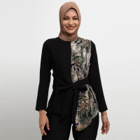AZZAR Safi Blouse Green Leaf Print