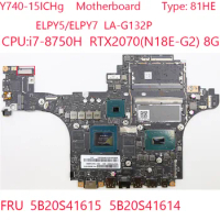Y740-15ICHg Motherboard LA-G132P 5B20S41615 5B20S41614 For Legion Y740-15ICHg 81HE CPU:8750H RTX2070 8G 100%Test OK