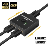 HDMI Switch Bi-Direction 2.0 HDMI Splitter 1x2/2x1 Adapter 2 in 1 out Converter for PS4 Pro/4/3 TV Box HDMI 4K Switcher