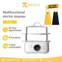 ZOLELE Panci Kukus Listrik Multifungsi Electric Steamer 3 Layer
