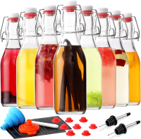 Aozita 8-pack 8.5oz flip top glass bottles swing top beer brewing bottle for 2nd fermentation kombuc