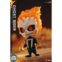 In Stock 100% Original HotToys Cosbaby Ghost Rider Cosb400 COSB123 Movie Character Model Collection Artwork Q Version
