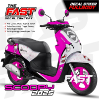 Decal Scoopy 2025 Full Body Helo Kitty Lucu Lis Variasi Stiker Honda Scoopy 2025 Variasi Keren Strip