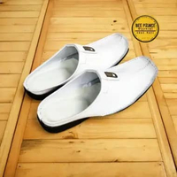 Sandal Sepatu Pria Selop Laki laki Bustong Cowok Pansus Putih Tutong Daltu Kulit Asli 40 Celcius Put
