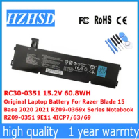 RC30-0351 15.2V 60.8WH Original Laptop Battery For Razer Blade 15 Base 2020 2021 RZ09-0369x Notebook RZ09-0351 9E11 4ICP7/63/69