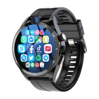 Ajeger 2024 New 4G LTE Smart Watch Men 4GB+128GB Android 1.43" HD Smartwatch Phone 1000 mAh 5MP Camera GPS WiFi SIM Card Sports