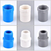 Grey/Blue/White PVC Direct Connector 1/2" ~2.5" Male/Female Thread to 20/25/32/40/50/63/75mm Garden Irrigation Water Pipe Joint