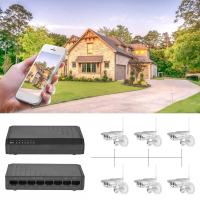 8 Ports PoE Switch 6+2 POE 10/100M Ethernet Power Over without Power Adapters for Household Camera S