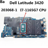 For Dell Latitude 3420 Laptop Mainboard 203068-1 Motherboard with I7-1165G7 CPU