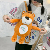 Children Three-dimensional Animal Plush Backpacks Kids Doll Plush Bag 3D Dinosaur Baby Backpack For Boys Girls Cute Animal Bags