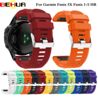 BEHUA 26mm Watchband Strap for Garmin Fenix 5X Plus 6X Pro 3 3 HR SmartWatch Quick Release Silicone Easy Fit Wrist Band Bracelet
