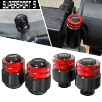 For Ducati SuperSport 939 950 S 2017-2021 2022 2023 Motorcycle Rearview Mirror Plug Hole Screw Cap &amp; Tire Valve Stem Caps Cover