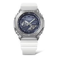 CASIO卡西歐 G-SHOCK 繽紛亮麗 閃耀冬季 質感灰藍 金屬錶殼 八角形錶殼 GM-2100WS-7A_44.4mm
