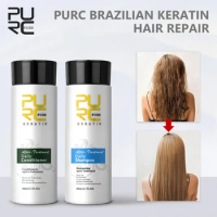 PURC Keratin Straightening Smoothing Shmpoo Conditioner Set Hair Treatment Repair Damaged Hair Care 