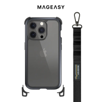 【MAGEASY 官方直營】Odyssey Strap 頂級超軍規防摔掛繩手機殼#iPhone 15 6.7 Pro Max (皮革刻紋款)-iPhone 15 6.7 Pro Max (皮革刻紋款)