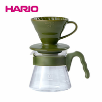 《HARIO》V60藍媚茶01濾杯咖啡壺組 VCSC-4701-OG-TW