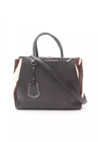 Fendi Pre-Loved Fendi 2JOURS 2Jours Handbag leather Unborn Calf Dark brown ivory 2WAY
