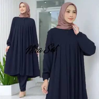 Baju Nira Long Tunik One Set Wanita NAVY