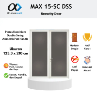 Pintu Aluminium Kawat Double Swing Simetris ALPHAMAX Max 15-SC-DSS