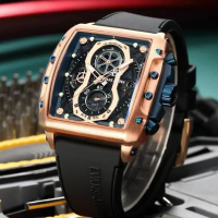 jam tangan Evans Jayden Jam Tangan Pria 9550 Rubber Silicon Kaca Sapphire Chronograph Water Resistan