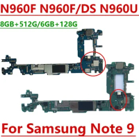 Good 512G 128GB Motherboard Logic Board For Samsung Galaxy Note 9 N960F N960F/DS N960U Unlocked Clean IMEI