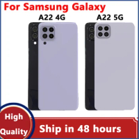 New For Samsung Galaxy A22 4G A225F Battery Back Cover Rear Door A22 5G Glass Panel A226B Housing Case Camera Lens