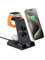 白鵠 SwanScout C02 適用於蘋果 iPhone12-16 系列手機  iWatch S 手錶 AirPods 耳機 摺疊時鐘三合一便攜式無線充電器