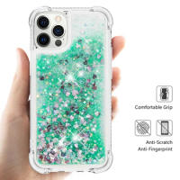 iPhone 11 12 13 14 15 Pro Max Plus Quicksand Glitter Case Iphone 12 13 mini Shiny Luminous transparent Cover