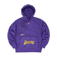 Nike 帽T Jordan Lakers NBA 洛杉磯 湖人 連帽上衣 紫 金 寬鬆 DR2422-504