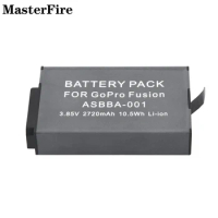 3.85V 2720mah Rechargeable Li-ion Battery ASBBA-001 for GoPro Go Pro Fusion VR 360-Degree Batteries Action Camera Accessories