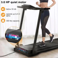 Electric Treadmill Foldable 3.0 HP Foldable Compact Treadmill for Home Office With 300 LBS Capacity Tread Mill Running Machine