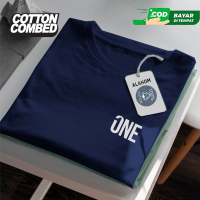Kaos Distro Lengan Pendek  logo One Putih Bahan Soft Katun Combat 24s 100% S M L XL XXL Sablon PVC P