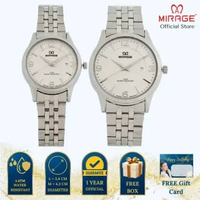 Mirage Jam Tangan Wanita Analog 8808 L Silver Original Stainless Couple Plat Putih
