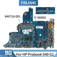 For HP Probook 640 G2 Laptop Motherboard 6050A2723701 840718-001 SR2F1 I7-6600U Notebook Mainboard TESTED DDR3