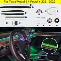 For Tesla Model 3 Model Y 2021 2022 Car Interior Ambient Neon Lights Atmosphere Light Center Console Dashboard Ambient Light