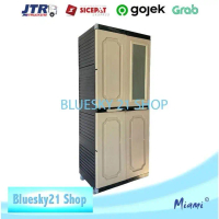 Lemari Pakaian Plastik 2 Pintu Miami 2P Biorga Full Colour & Hitam || Lemari Pakaian Minimalis Elega