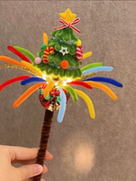 全城熱賣 - 扭扭棒煙花聖誕樹發光手工diy擺件氛圍感小夜燈創意裝飾含膠槍聖誕手搖棒【材料包】含工具+教程