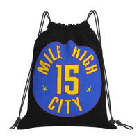 Mile High City - Nikola Jokic Denver Nuggets City Jersey Backpacks Drawstring Bags Drawstring Bundle Pocket Sports Bag BookBag