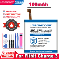 LOSONCOER Top Brand 100% New 100mAh Battery For Fitbit Charge 3 High Quality Replacement Accumulator