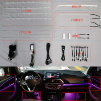 11 Color For BMW X3 X4 2018-2020 Car Interior Door LED Atmosphere Strip Center Console Ambient Light Decorative Lamp Bar