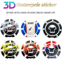 3D Carbon Brazing Oil tank Cover Sticker For Honda CB190R CB750 CB400 CB1000R CBR250 CB600R VF Fuel Tank Cap Protective Sticker