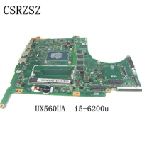 REV.2.0 For ASUS UX560UA i5-6200U Notebook Mainboard DDR3 Laptop motherboard