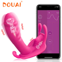Bluetooth Wearable Dildo Vibrator G Spot Clit Stimulator Butterfly Vibrating Panties Erotic Sex Toy for Women Orgasm Masturbator