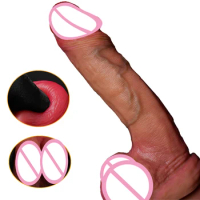 23cm Realistic Dildo Soft Silicone Long Huge Big Fake Penis Suction Cup G-spot Curved Shaft Ball For Women Lesbian Anal Sex Toys