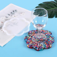 Diy Crystal Flower Tea Tray Mold Flower-shaped Epoxy Resin Mold Suitable for Home Decoration Table Wine Tray