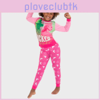 Wicked Pattern Kids Cozy Long Sleeve And Pants Set With Cartoon Pattern
