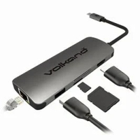 VOLKANO VK20233GY 10CM 3合1 TYPE-C集線器 PD 60W (TYPE-CX2/HDMI 4K)