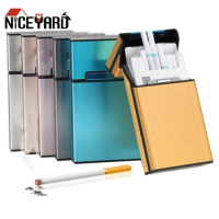 NICEYARD Aluminum Smoking Cigarette Case Cigarette Cigar Case Pocket Container Tobacco Storage Holder Personality Gift Box