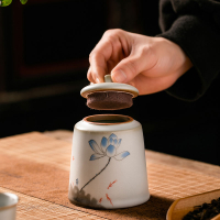 茶葉罐陶瓷小號密封罐防潮普洱茶罐便攜式旅行汝窯存茶罐陶罐茶倉
